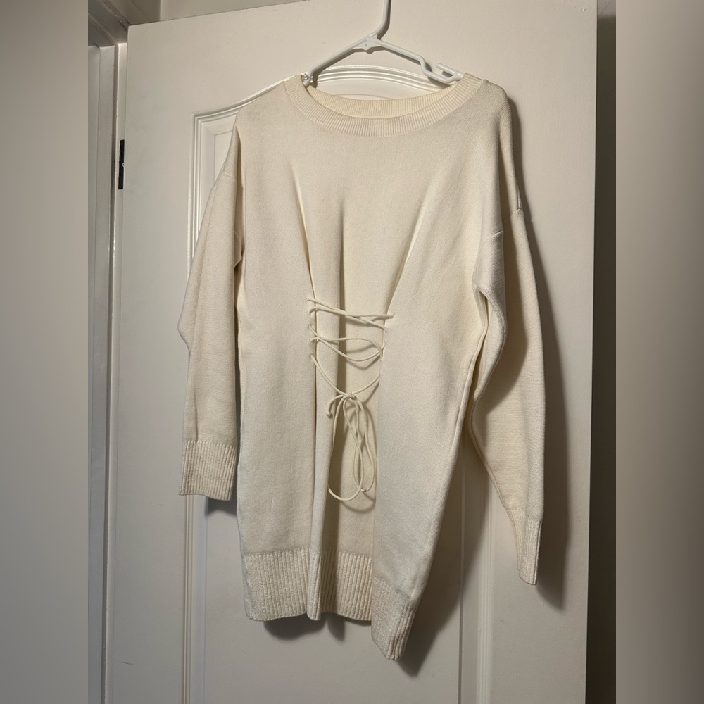 Top shop corset sweater in cream